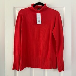 French Connection Poppy Red Babysoft Roll Neck Sweater Size L NWT